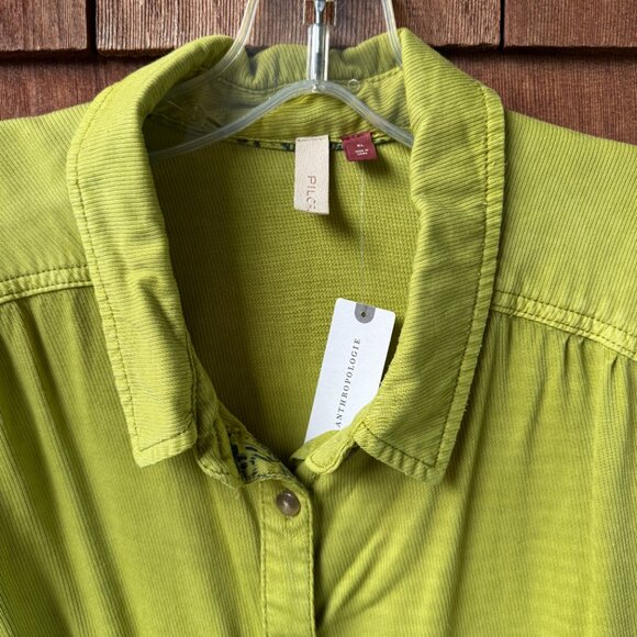 NWT Pilcro Anthropologie Lime The Bo Boyfriend Button Front Shirt - Women's XL - Picture 7 of 14